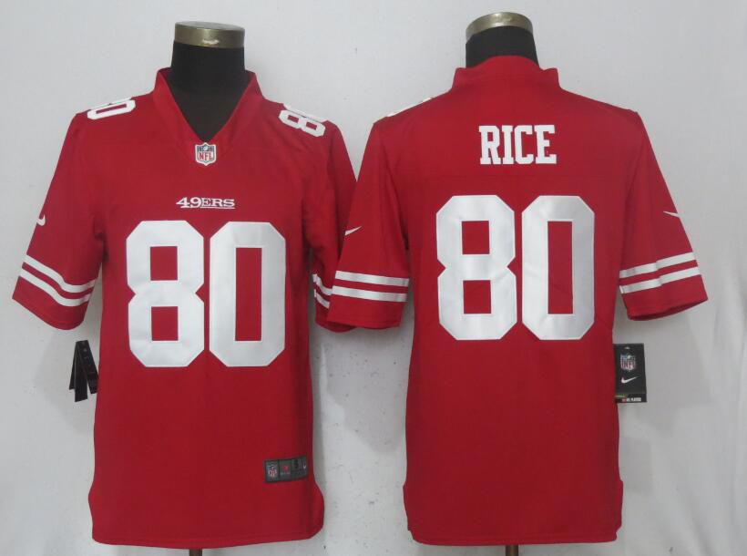 Men San Francisco 49ers #80 Rice Red Vapor Untouchable Limited Player Nike NFL Jerseys->san francisco 49ers->NFL Jersey